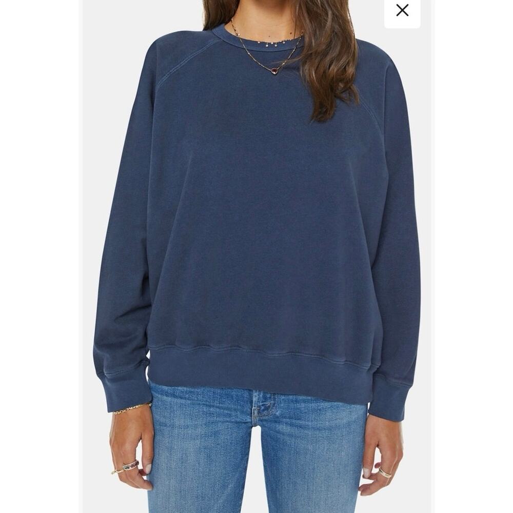 NWOT MOTHER The Biggie Concert Cotton
Sweatshirt in Navy SZ XS